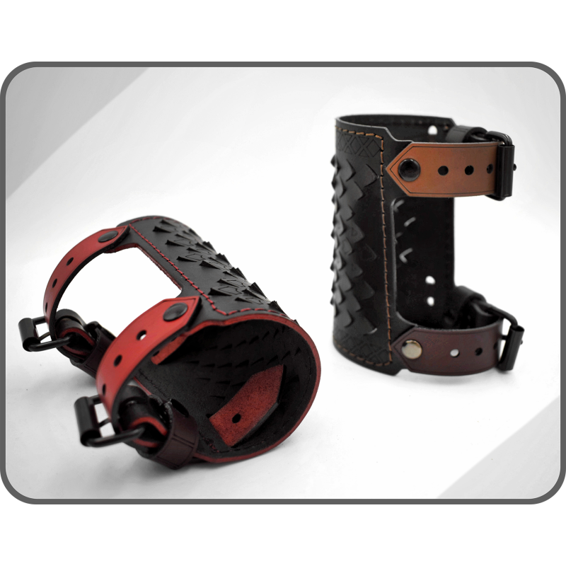 Genuine Leather Bracer Dragon Scale Arm Guard Custom Made Fantasy Cosplay Bracelet Handmade