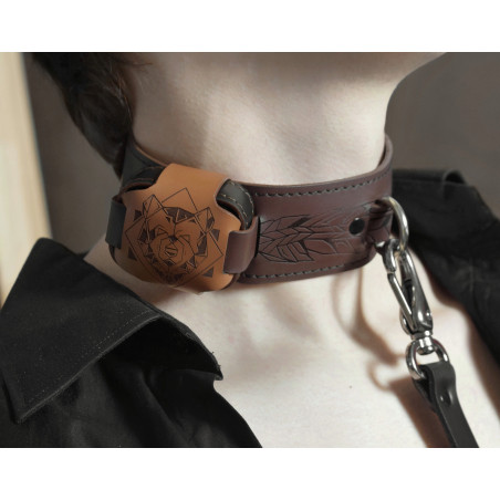 PiShock Premium Leather Shock Collar,Internet Wifi Estim Toy, Engraved BDSM locking Electric Collar, Smart training