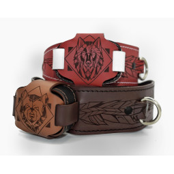 PiShock Premium Leather Shock Collar,Internet Wifi Estim Toy, Engraved BDSM locking Electric Collar, Smart training