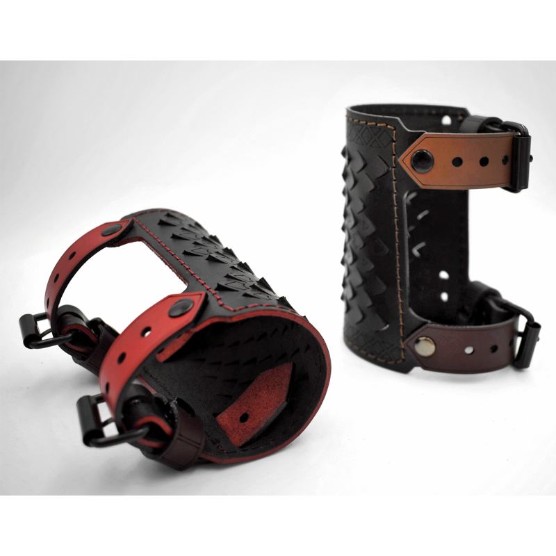 Genuine Leather Bracer Dragon Scale Arm Guard Custom Made Fantasy Cosplay Bracelet Handmade