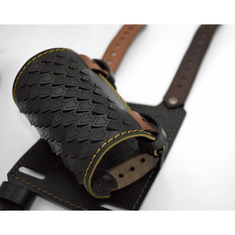 Genuine Leather Bracer Dragon Scale Arm Guard Custom Made Fantasy Cosplay Bracelet Handmade