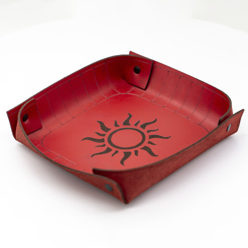 Genuine Premium Leather Tray with Engraved Graphic