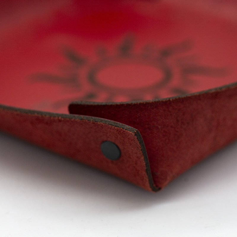 Genuine Premium Leather Tray with Engraved Graphic