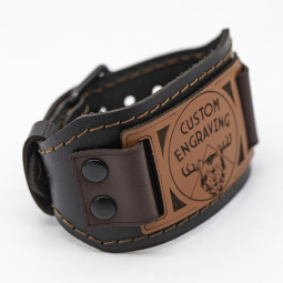 Genuine Premium Leather Wristband – Customizable with Your Uploaded Graphics
