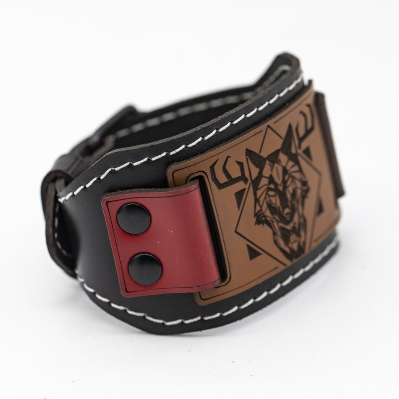 Genuine Premium Leather Wristband – Customizable with Your Uploaded Graphics