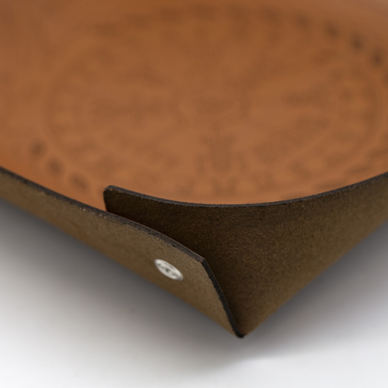 Genuine Premium Leather Tray with Engraved Graphic
