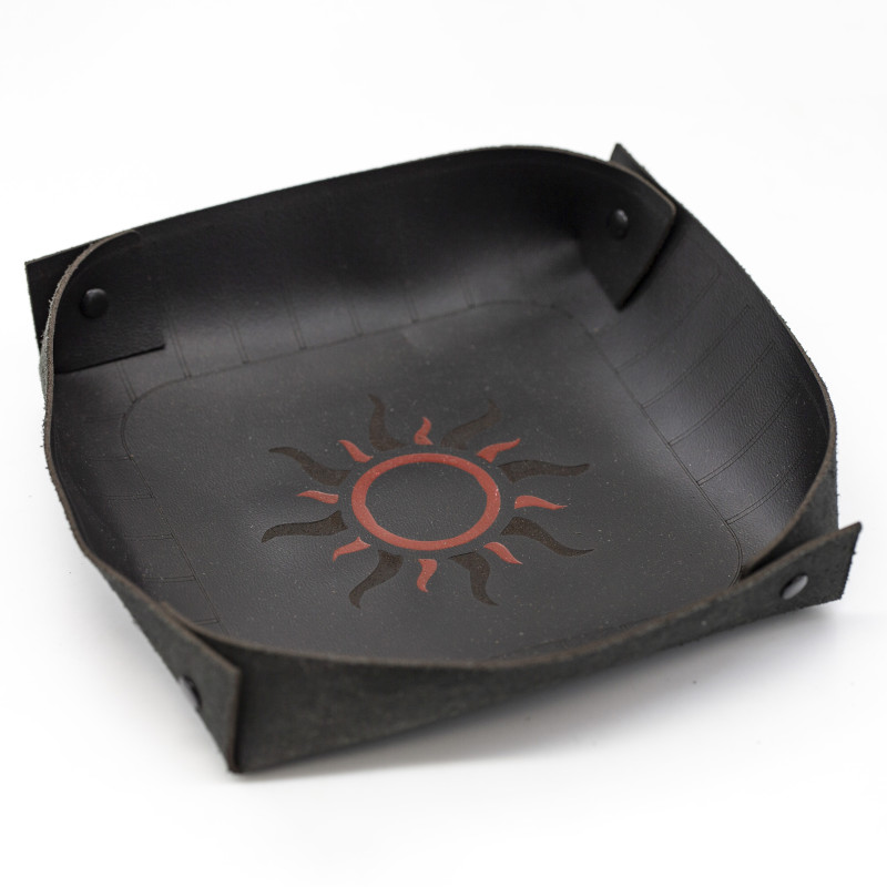 Genuine Premium Leather Tray with Engraved Graphic