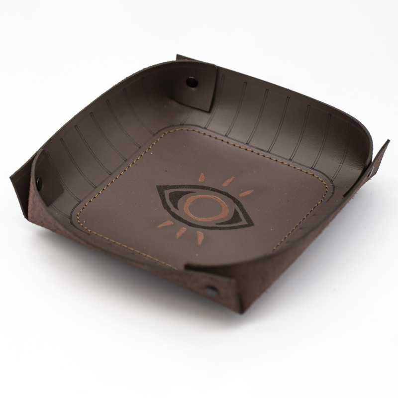 Genuine Premium Leather Tray with Engraved Graphic