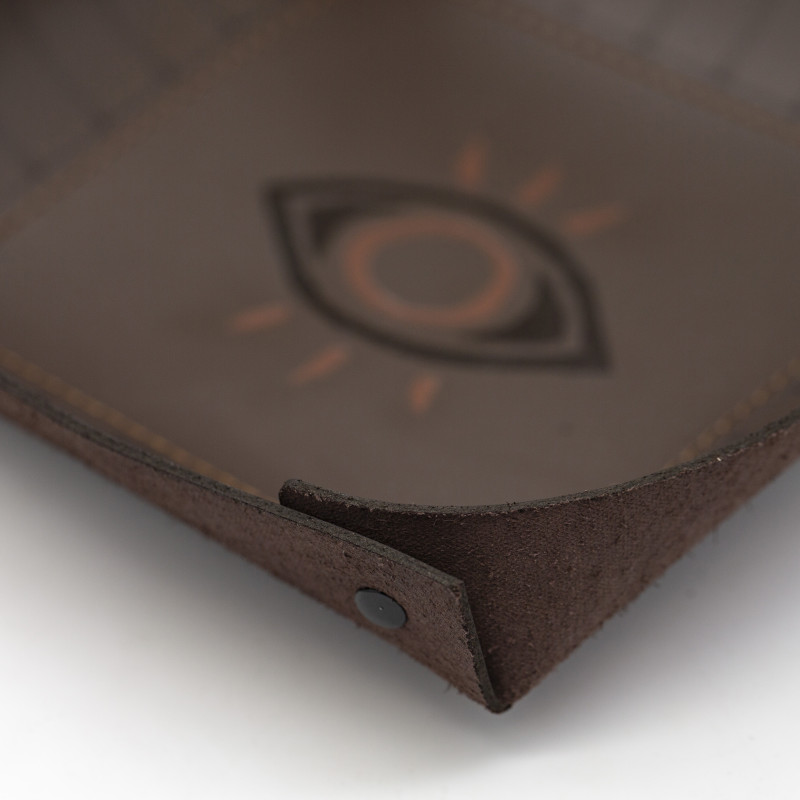 Genuine Premium Leather Tray with Engraved Graphic
