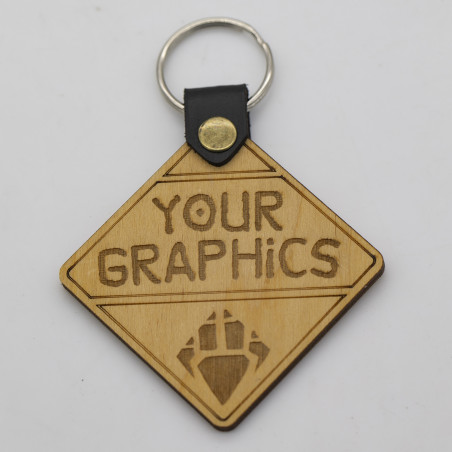 Genuine Premium Leather Keychain Customizable with Your Uploaded Graphics or Text
