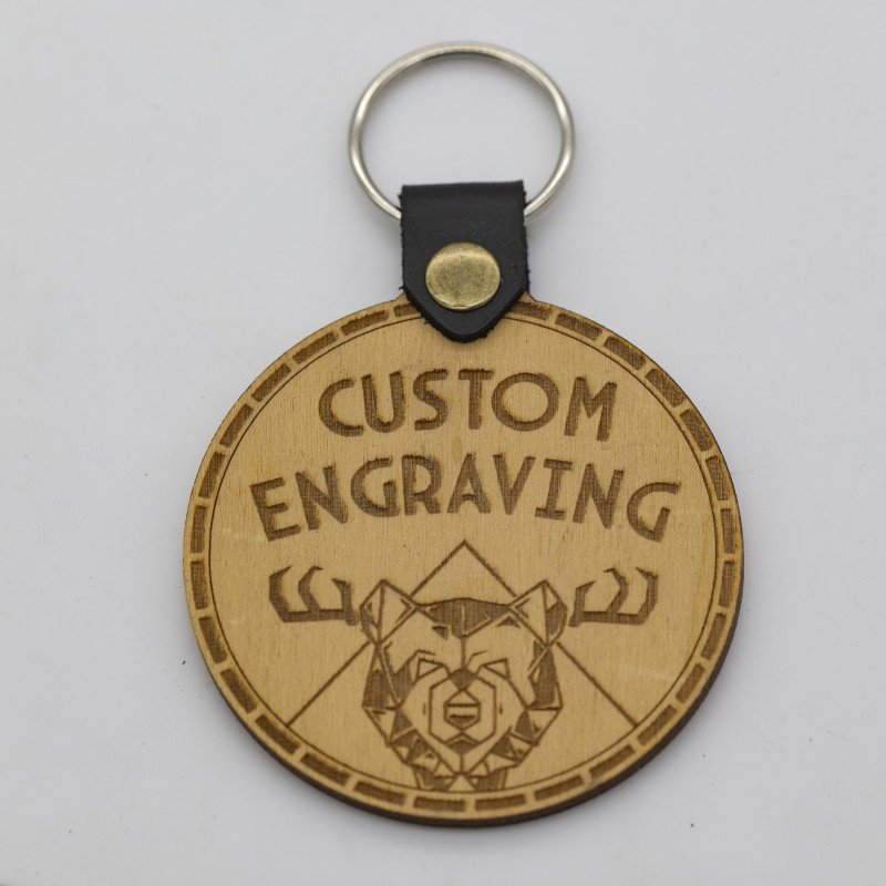 Genuine Premium Leather Keychain Customizable with Your Uploaded Graphics or Text