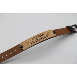 Genuine Premium Leather Wristband – Customizable with Your Uploaded Graphics