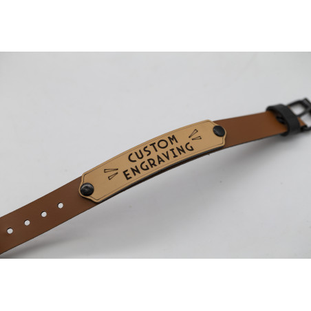 Genuine Premium Leather Wristband – Customizable with Your Uploaded Graphics
