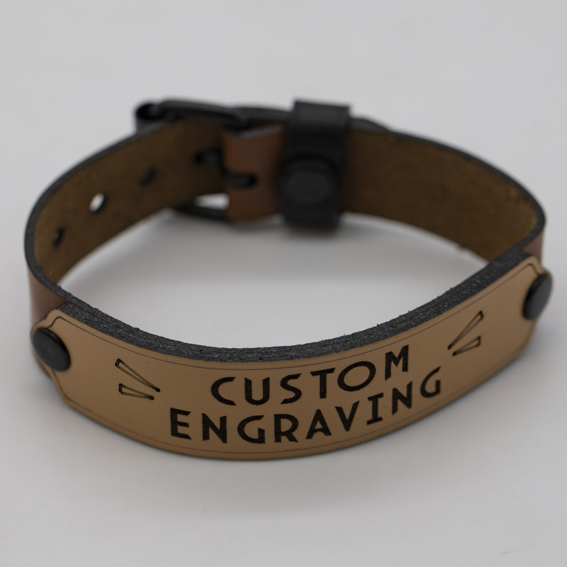 Genuine Premium Leather Wristband – Customizable with Your Uploaded Graphics