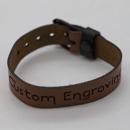 Genuine Premium Leather Wristband – Customizable with Your Uploaded Graphics