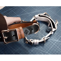Geniune Leather Choking Collar, Handpainted BDSM Training Lockable Collar, Customisable Handmade Workshop Choker