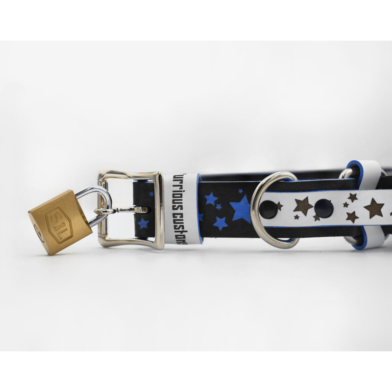 Beutiful Handmade Colorful BDSM Choking Collar, Premium Genuine Leather, Handpainted Real Leather Choker