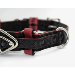 Leather Engraved Locking Choker, With a locking strap, Handmade Lockable Custom Choking Collar, BDSM Training Collar, Puppy Play