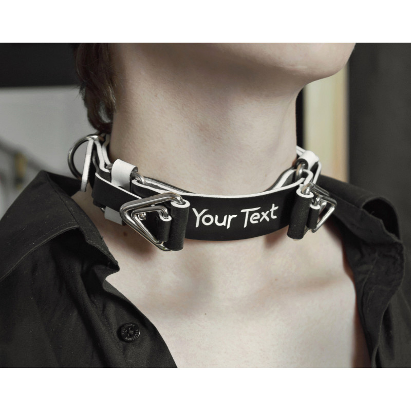 Leather Locking Choker, With a locking strap, Handmade Custom Choking Collar, BDSM Training Collar, Puppy Play